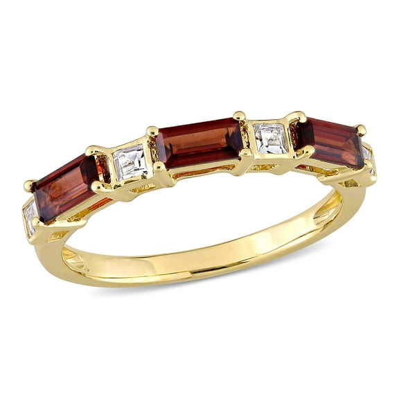 Everly Women's Garnet and Topaz 10k Yellow Gold Ring