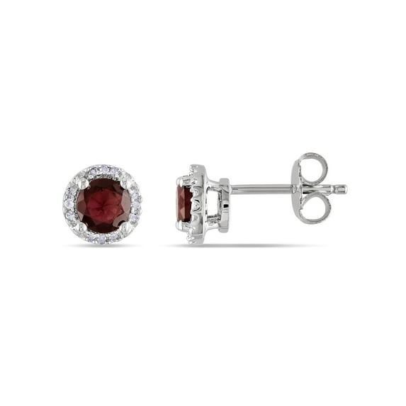 Everly Women's Garnet and Diamond Sterling Silver Earrings