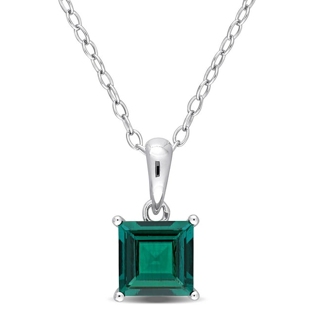 Everly Women's 1-1/7 Carat T.G.W. Princess-Cut Created Emerald Sterling ...