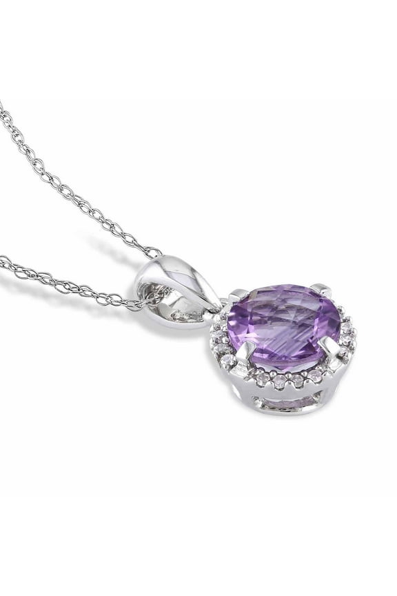 Women's Amethyst 10k White Gold Necklace