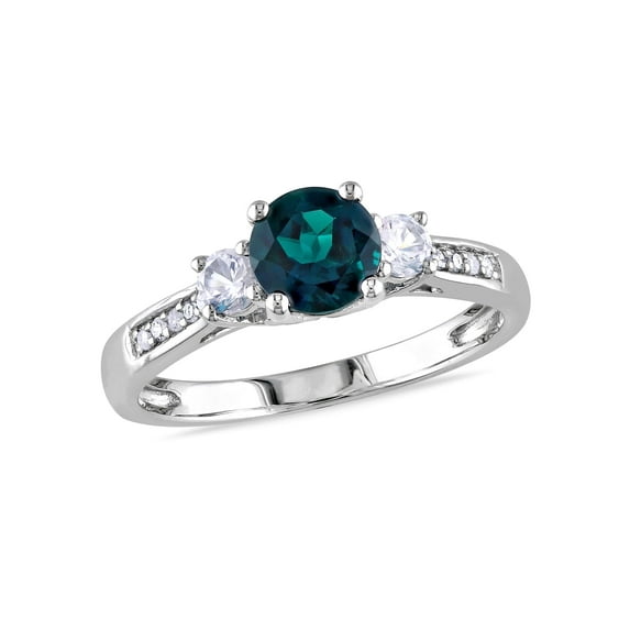 Everly Women's Created Sapphire and Created Emerald 10k White Gold Ring