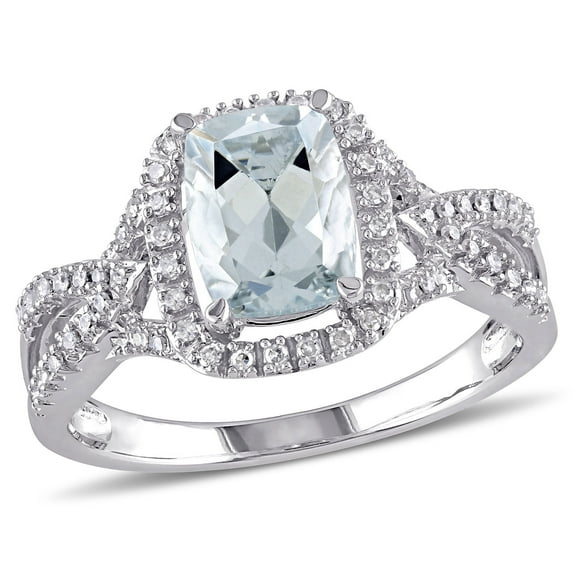 Everly Women's Aquamarine 10k White Gold Ring