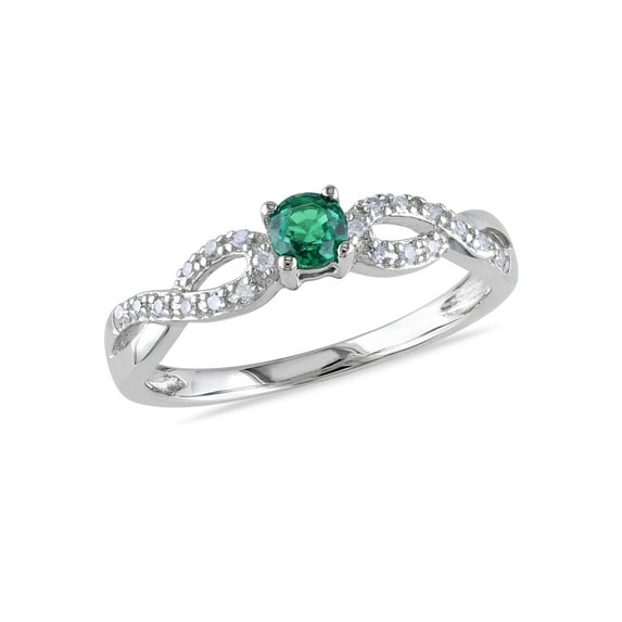 Everly Women's Created Emerald Sterling Silver Ring