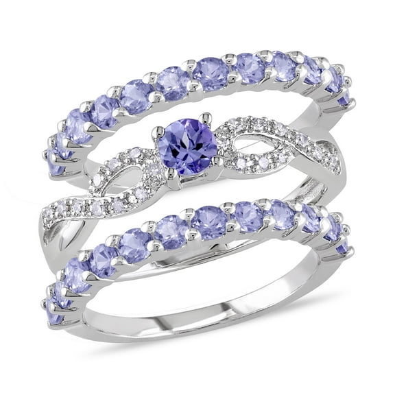 Everly Women's Tanzanite Diamond Sterling Silver Bridal Set
