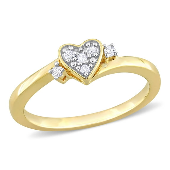 Everly Women's Diamond Yellow Gold Plated Ring