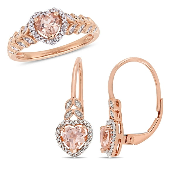 Everly Women's Morganite 10k Rose Gold Earrings