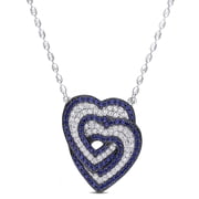 Everly Womens Created Sapphire Sterling Silver Necklace