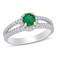 thumbnail image 1 of Everly Women's Emerald 14k Two-tone Gold Ring, 1 of 8