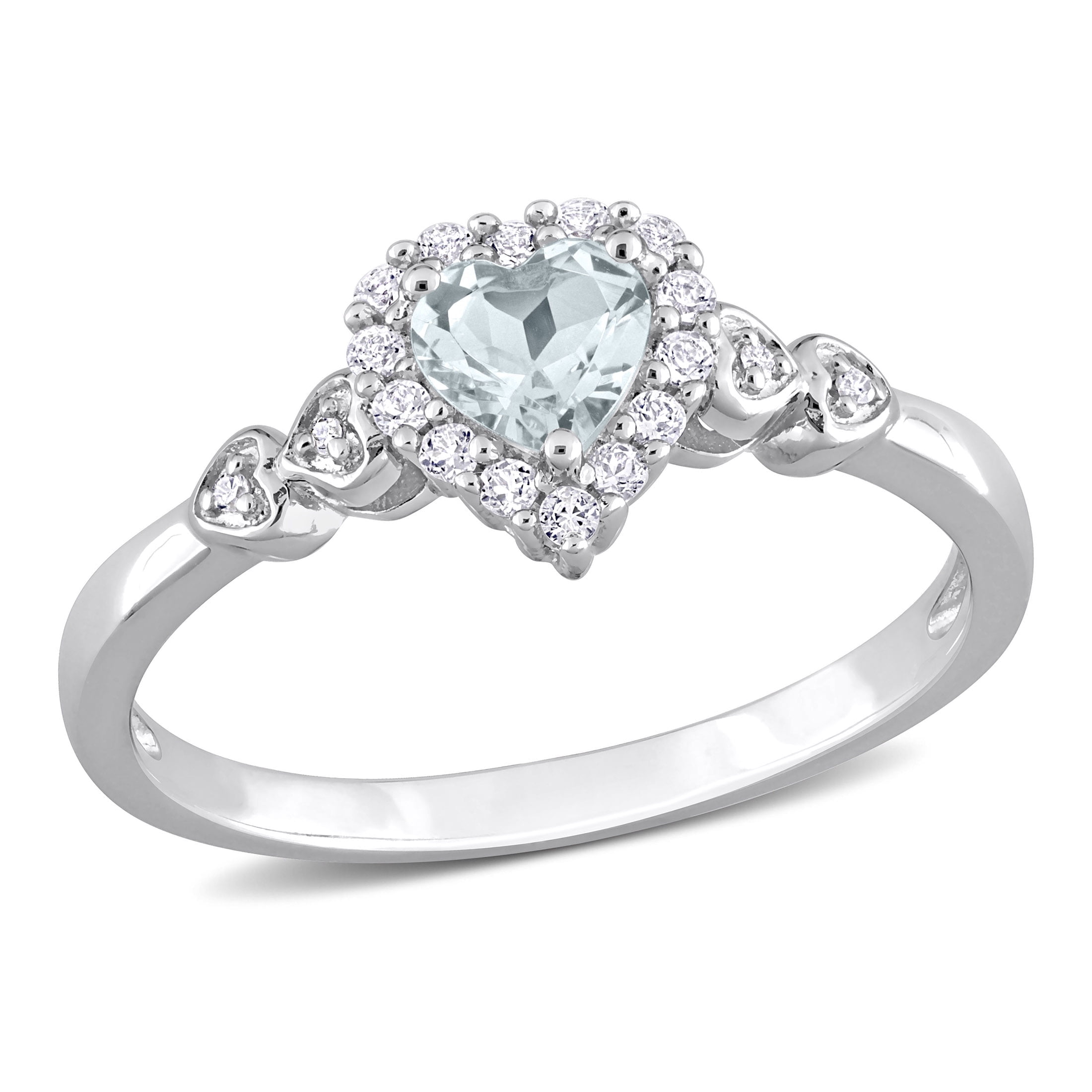 Topaz 321 Everly Women's Aquamarine and Topaz Sterling Silver Ring - Walmart.com