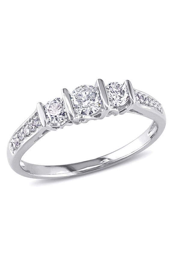 Women's Diamond 10K White Gold Engagement Ring
