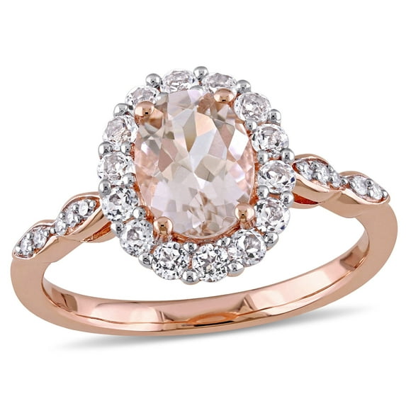 Everly Women's Morganite and Topaz 14k Rose Gold Ring