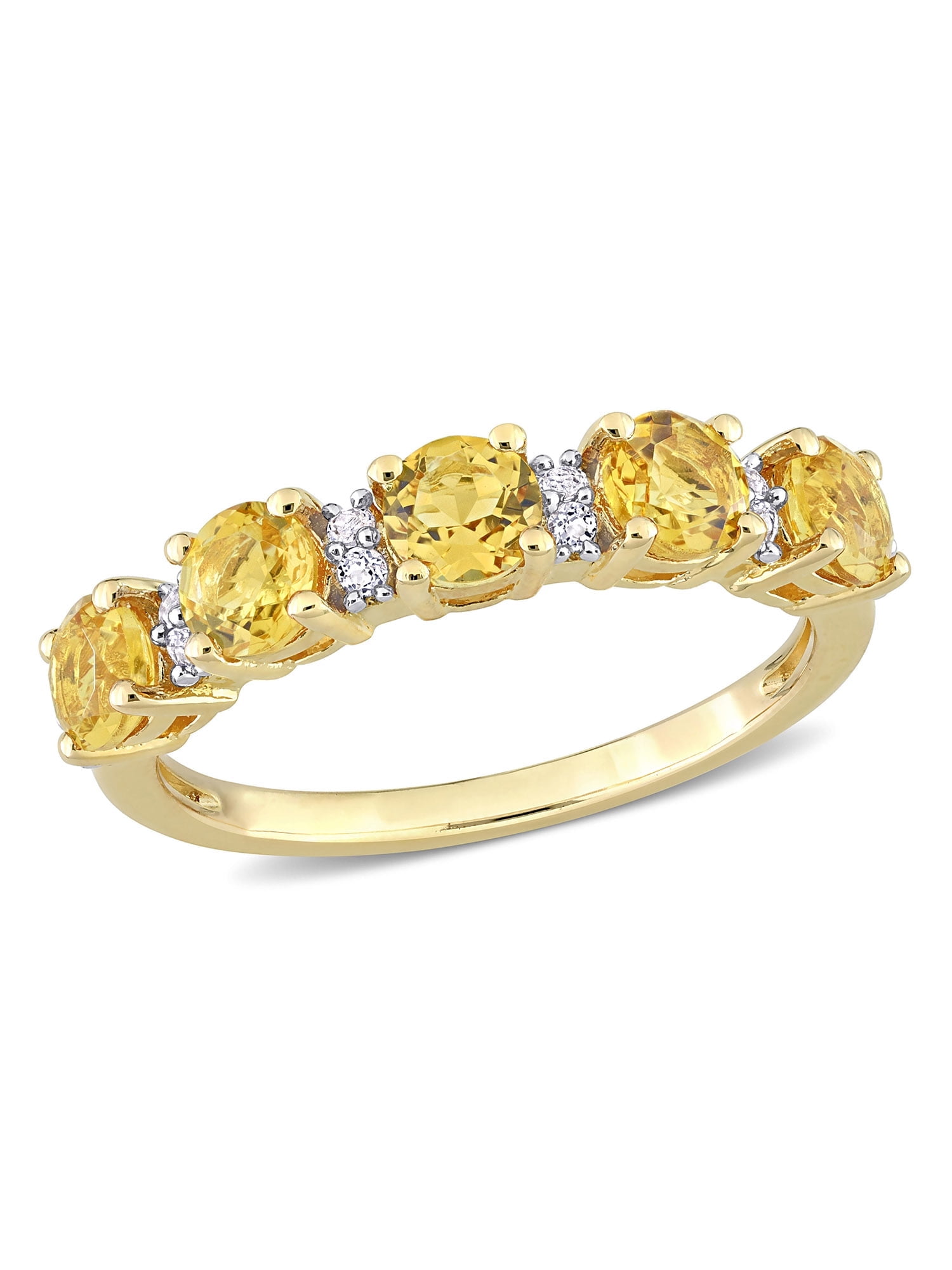 Everly Women's Citrine Yellow Gold Plated Ring
