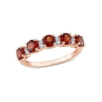 Everly Women's Garnet and Topaz Rose Gold Plated Ring