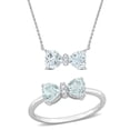 thumbnail image 1 of Everly Women's Aquamarine 10k White Gold Jewelry Set, 1 of 8