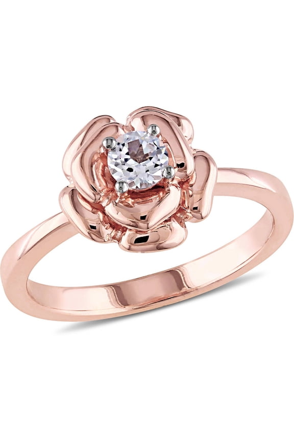 Women's Created Sapphire Rose Gold Plated Ring