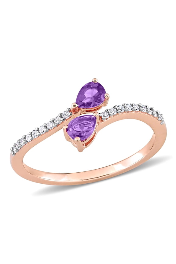 Women's Amethyst 10k Rose Gold Ring