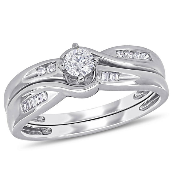 Everly Women's Diamond 10k White Gold Bridal Set