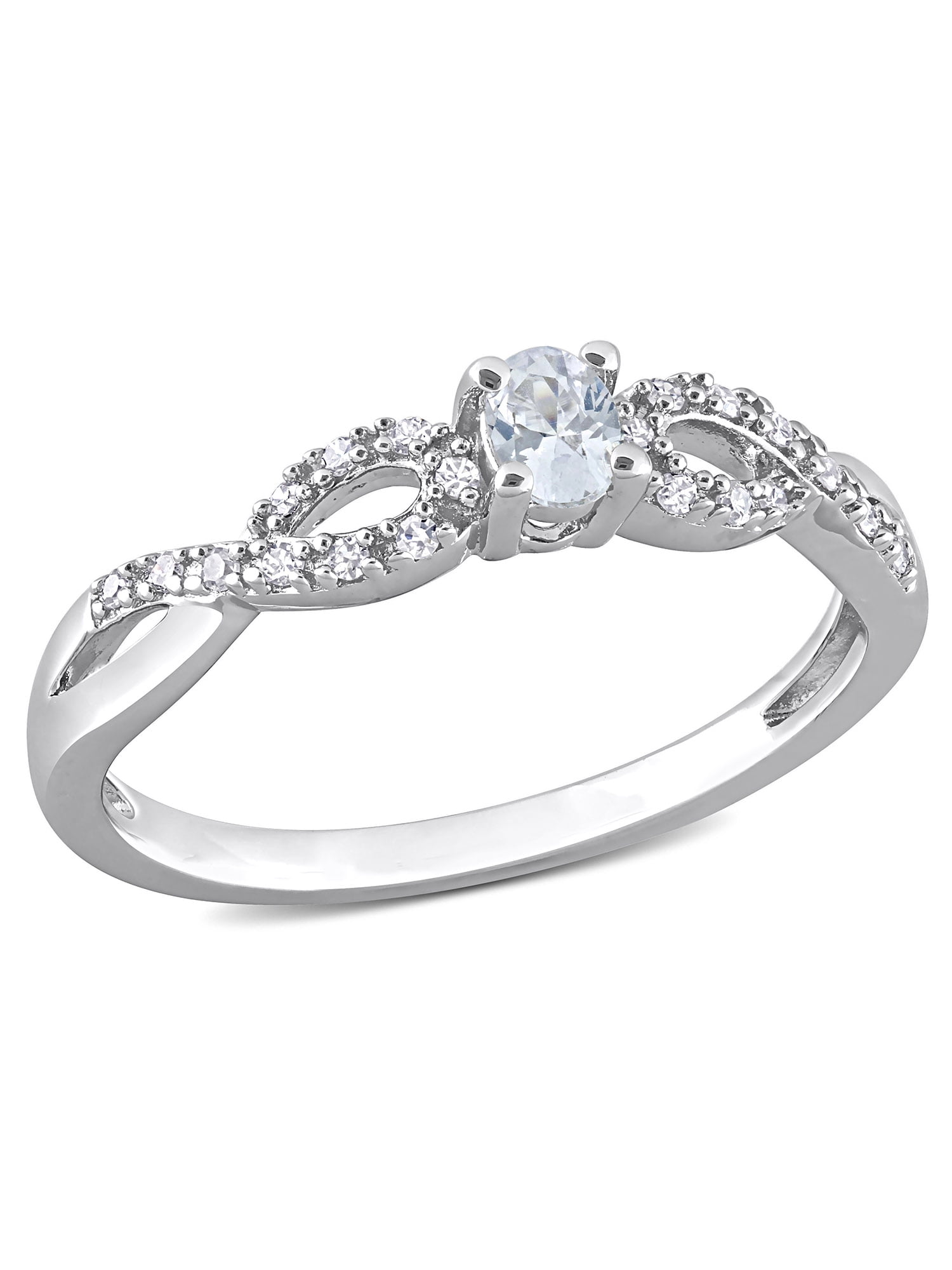 Everly Women's 1/4 Carat T.G.W. Created White Sapphire and 1/10 Carat T ...