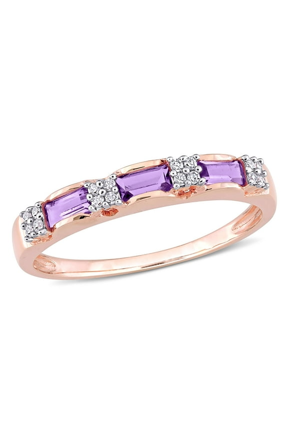Women's Amethyst 10k Rose Gold Ring