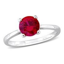 Everly Women's Created Ruby Sterling Silver Ring