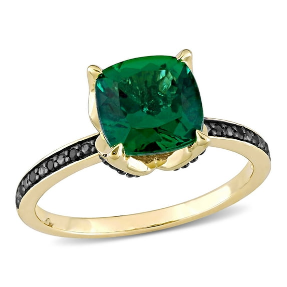 Everly Women's Created Emerald 10k Yellow Gold Ring