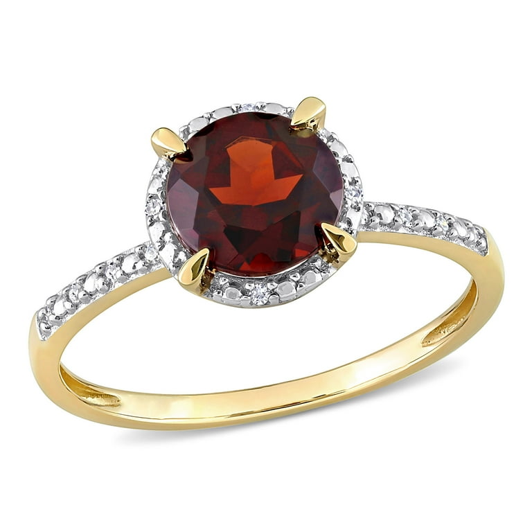 10KT Yellow authentic Gold Ring with Garnet