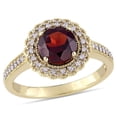 thumbnail image 1 of Everly Women's Garnet Yellow Gold Plated Ring, 1 of 7