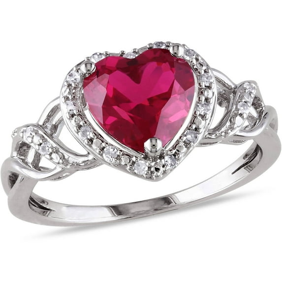 Everly Women's Created Ruby Sterling Silver Ring