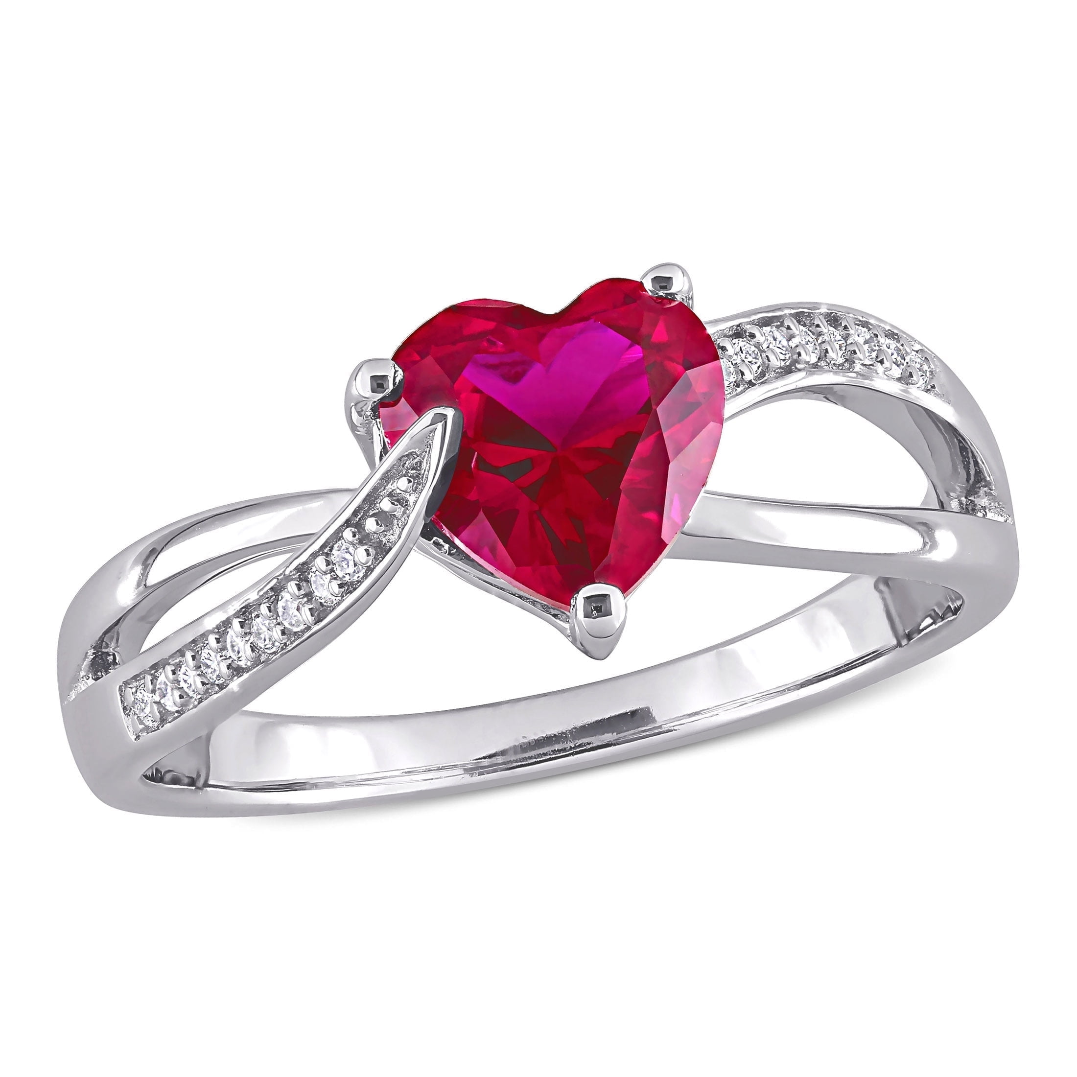 Everly Women's Created Ruby Sterling Silver Ring