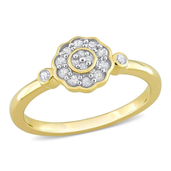 Everly Women's Diamond Yellow Gold Plated Ring