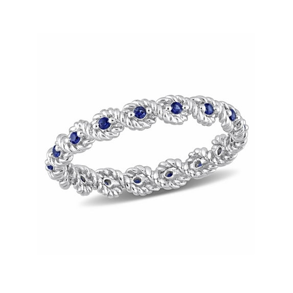 Everly Women's Created Sapphire 10k White Gold Ring