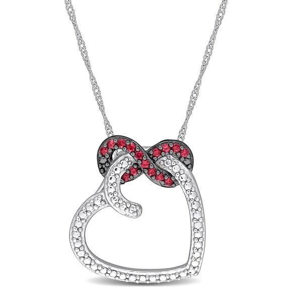 Everly Women's .16CT TGW Ruby 10k White Gold Pendant
