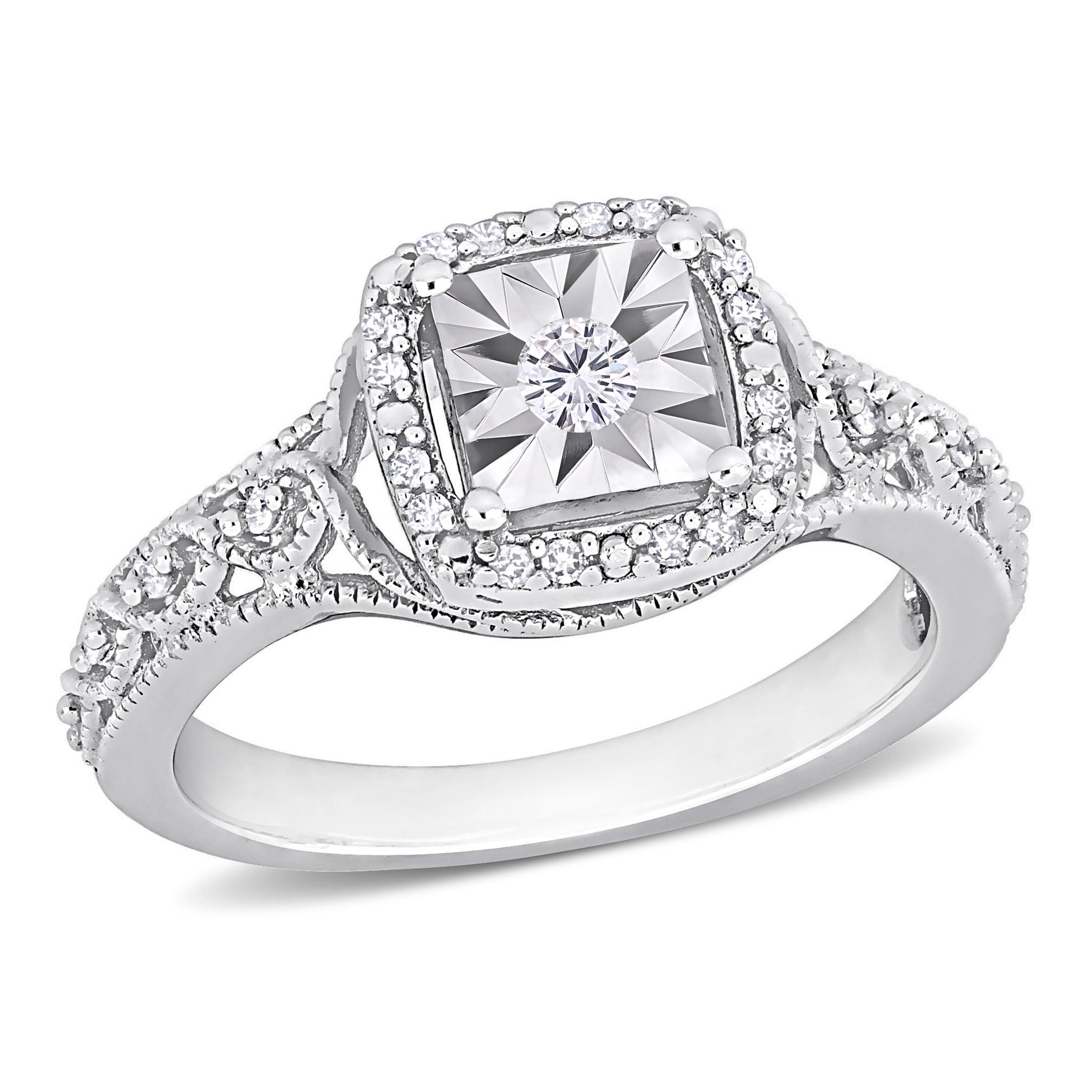 Everly Women's Diamond Sterling Silver Engagement Ring