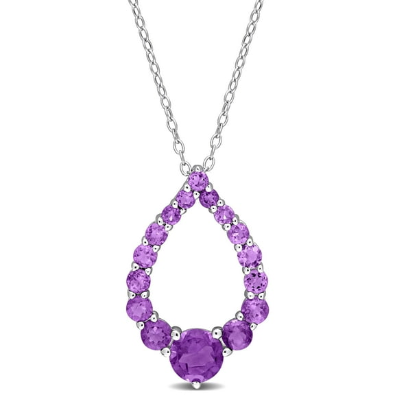 Everly Women's 1.87CT TGW African Amethyst Sterling Silver Pendant