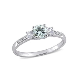 Everly Women s Sapphire 10K White Gold Engagement Ring Walmart