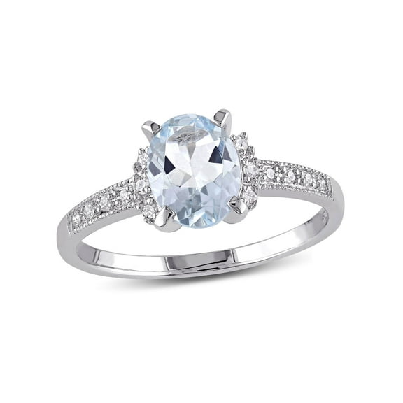 Everly Women's Aquamarine Sterling Silver Ring