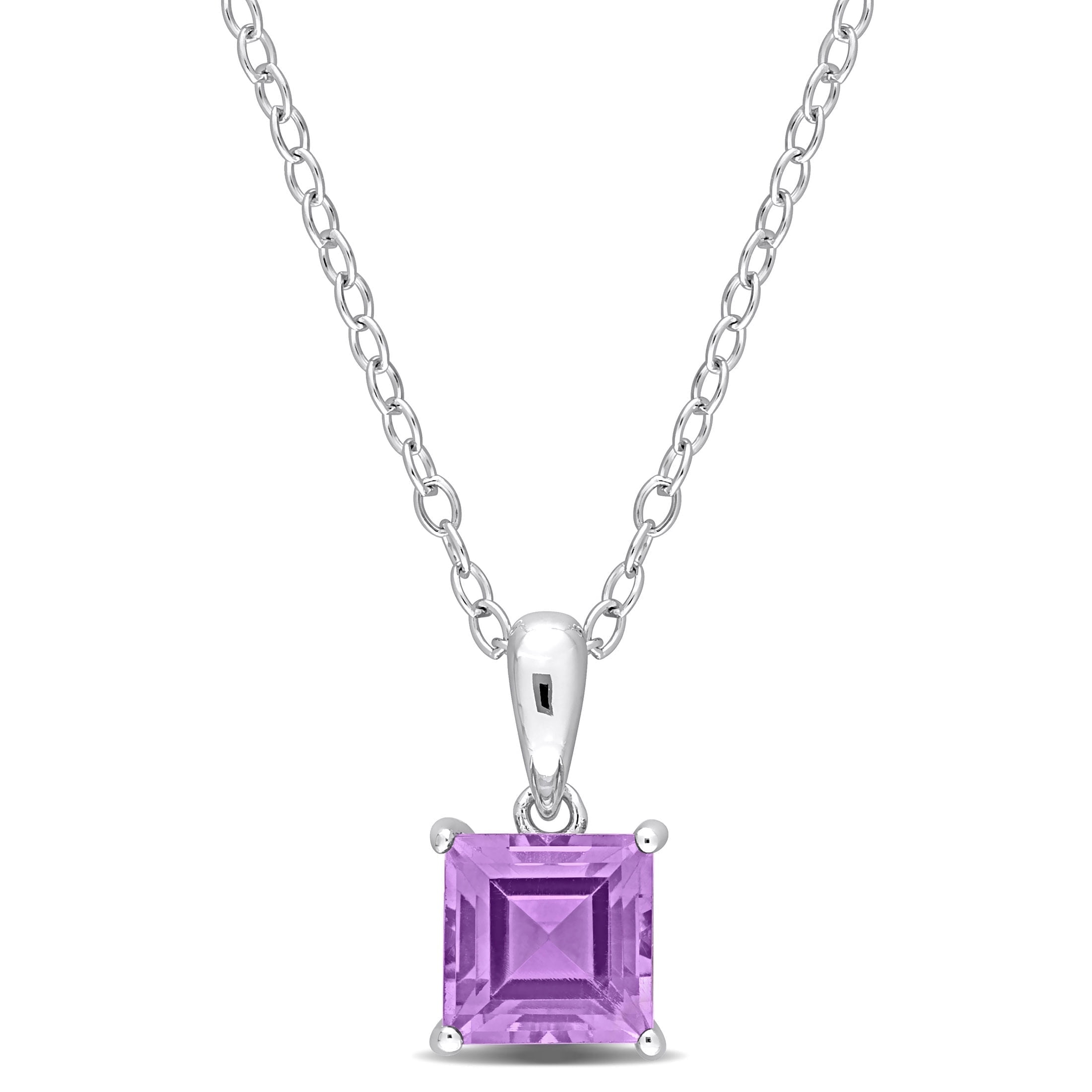 Everly Women's Amethyst Sterling Silver Necklace - Walmart.com
