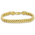 thumbnail image 1 of Everly Women's 8.8mm 10kt Yellow Gold Curb Link Chain Anklet - 9 in., 1 of 7