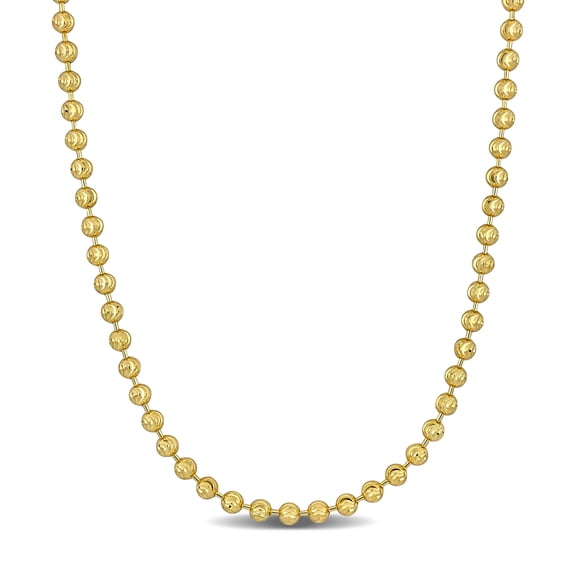 Everly Women's 10kt Yellow Gold Diamond Cut Ball Chain Necklace
