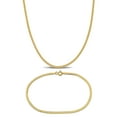 thumbnail image 1 of Everly Women's 10kt Yellow Gold 2mm Herringbone Anklet and Necklace Set - 9 in + 16 in, 1 of 8