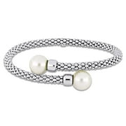 Everly Women's 11-12mm Cultured Freshwater Edison Pearl Sterling Silver Popcorn Cuff Bangle, 8.5"