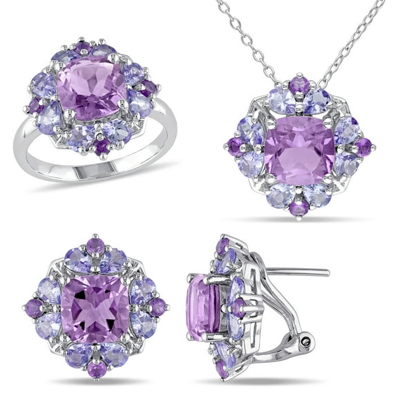 Everly Women's Amethyst and Tanzanite Sterling Silver Earrings