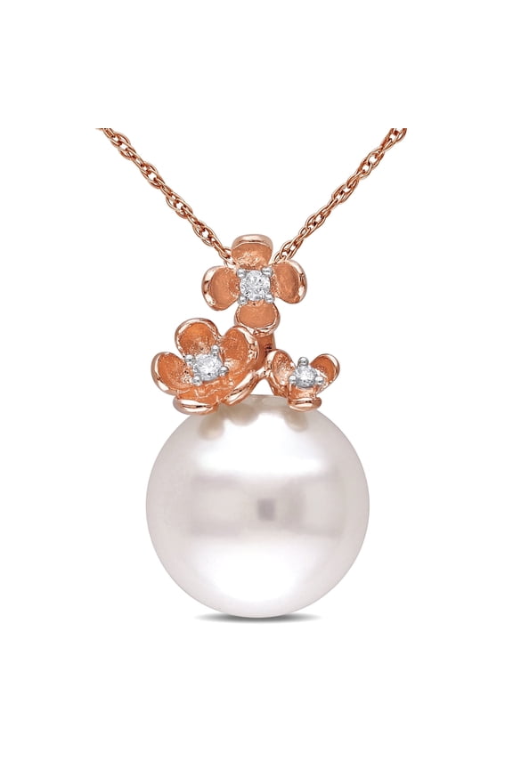 Women's Diamond 10k Rose Gold Necklace