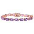 thumbnail image 1 of Everly Women's 14.62CT TGW Amethyst and White Sapphire Rose Gold Plated Tennis Bracelet, 1 of 7