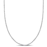 Everly Womens 1.2mm 14k White Gold Sparkling Singapore Chain Necklace