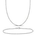 thumbnail image 1 of Everly Women's 14kt White Gold 1.2mm Singapore Chain Necklace and Bracelet Set - 16 in + 7.5 in, 1 of 1