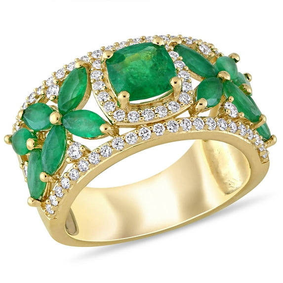 Everly Women's Emerald 14k Yellow Gold Ring