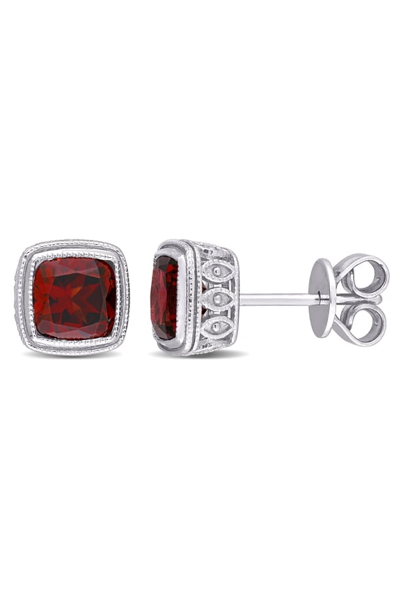 Women's Garnet Sterling Silver Earrings
