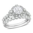thumbnail image 1 of Everly Women's Created Sapphire 10k White Gold Bridal Set, 1 of 1