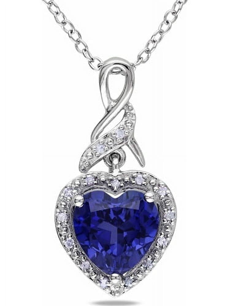 Everly Women's Created Sapphire Sterling Silver Necklace